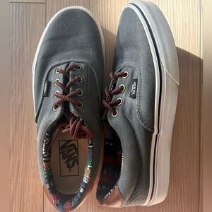 Vans Charcoal Sneakers with Colorful Trim